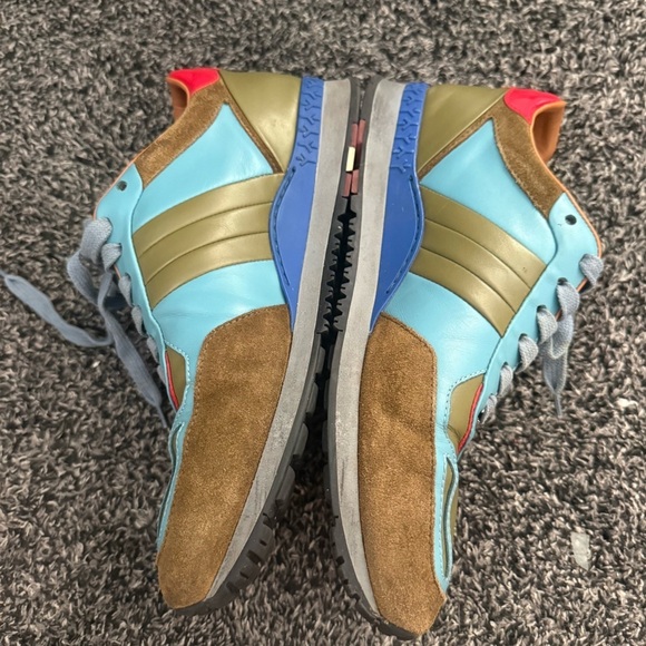 Bally Brown and Blue Retro Sneakers with Suede Accents main image 9